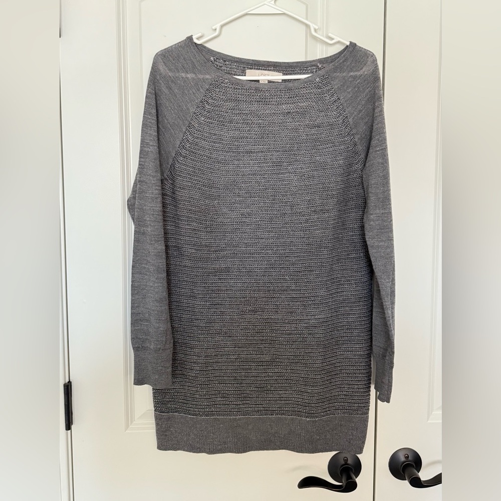 Long Sleeve Gray/Silver Loft Sweater